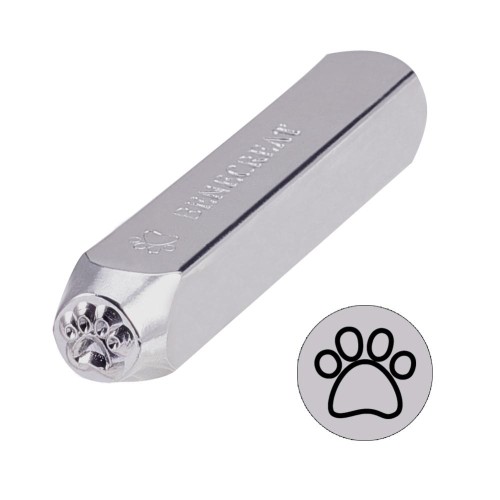 6mm metal stamp - Dog paw x1