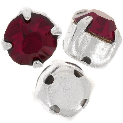 Chatons montés 4mm Siam x10