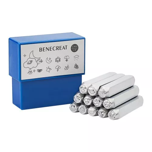 6mm metal stamp set - Nature pattern x12