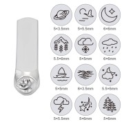6mm metal stamp set - Nature pattern x12