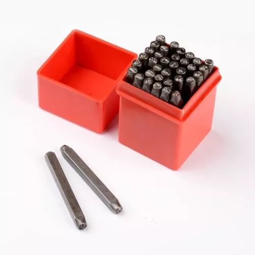 3mm Metal stamp - Capital alphabet and numbers 0 to 8 x36