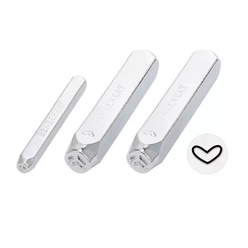 Metal stamp set 2 mm, 4 mm and 6 mm - Heart x3