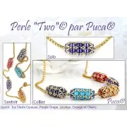 4x6mm Lipsi® Glass beads by Puca® - Jet Hematite x10g