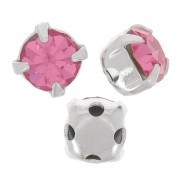 Chatons montés 4mm Rose x10