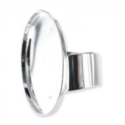 ring base oval 30x22mm Silver tone x1|raw }}