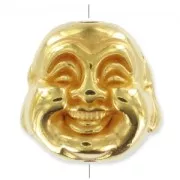 Bouddha head 20mm fine Gold plated x1