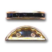 Half moon Rondelle 20x9mm Gold-colored Jet x1|raw }}