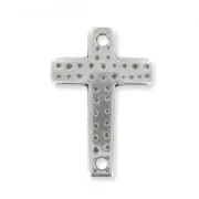 spacer cross 2 holes 22x15mm Antique Silver Plating x1