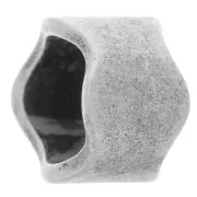 wavy Slider bead for 7,5mm cord Old Silver tone x1