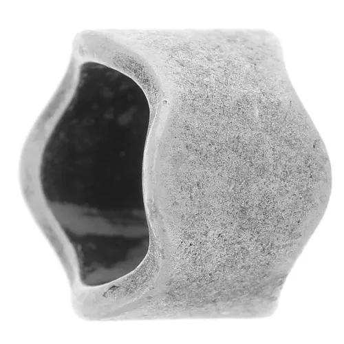 wavy Slider bead for 7,5mm cord Old Silver tone x1