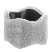 wavy Slider bead for 7,5mm cord Old Silver tone x1