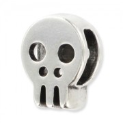 Slider bead skull for 12,5x10mm laces Antique Silver Plating x1|raw }}