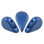 5x8mm Amos® Glass beads by Puca® - Caribbean Blue Metallic Mat x10g