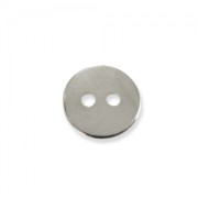 smooth round Button 13mm Rhodium tone x1|raw }}