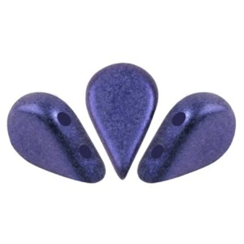 5x8mm Amos® Glass beads by Puca® - Royal Blue Metallic Mat x10g