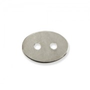 smooth oval Button 15x11mm Rhodium tone x1|raw }}