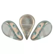 5x8mm Amos® Glass beads by Puca® - Halo Green Aqua x10g