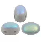 7x5mm Glass beads Samos® by Puca® - Opaque Grey Mat AB x10g