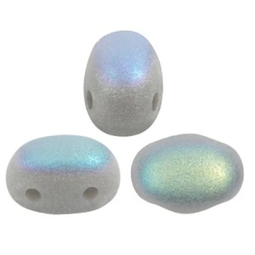 7x5mm Glass beads Samos® by Puca® - Opaque Grey Mat AB x10g