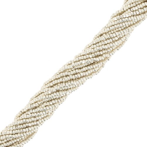 One cut Charlottes Preciosa 13/0 beads - Silver Beige Metallic x10g