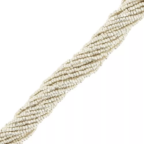 One cut Charlottes Preciosa 13/0 beads - Silver Beige Metallic x10g