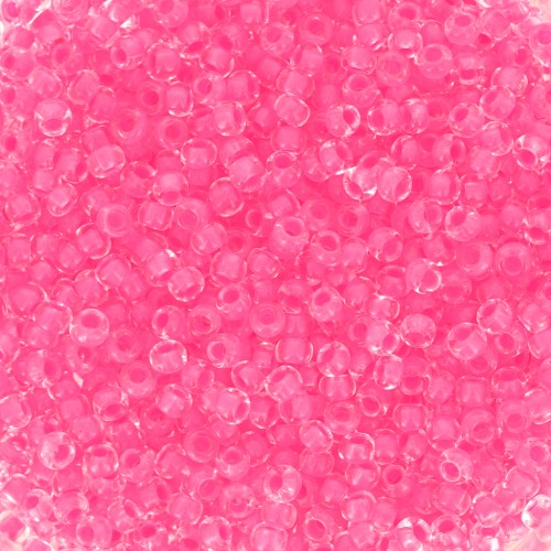Preciosa Seed beads 11/0 2 mm - Crystal Neon Pink Lined x20g
