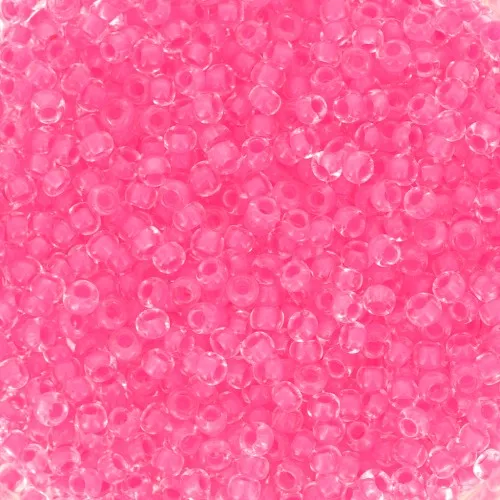 Preciosa Seed Beads 11/0 2 mm - Crystal Neon Pink Lined x20g