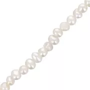4x3.5mm Irregular Freshwater Pearls - Pearlescent White x35cm