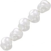 10mm Irregular baroque beads imitation freshwater pearl - Pearly White x10|raw }}