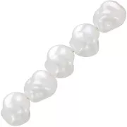 10mm Irregular baroque beads imitation freshwater pearl - Pearly White x10