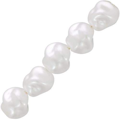 14" Strand 7-8mm Natural Baroque White Freshwater Real Pearl Loose Beads – DIY Jewelry Making