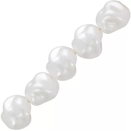 10mm Irregular baroque beads imitation freshwater pearl - Pearly White x10