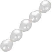 8x7mm Irregular baroque beads imitation freshwater pearl - Pearly White x20