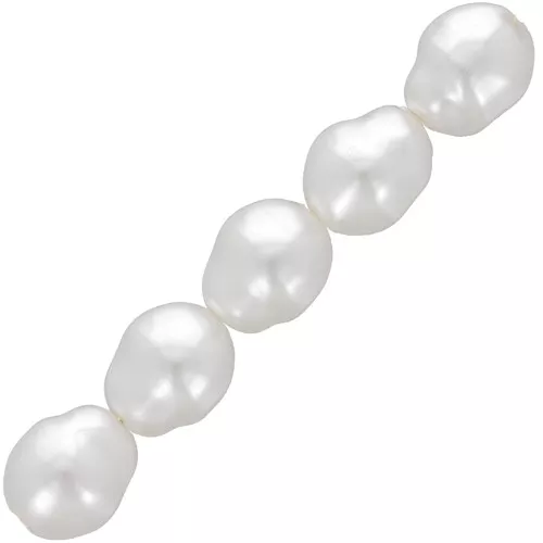 8x7mm Irregular baroque beads imitation freshwater pearl - Pearly White x20