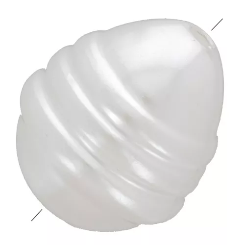 14x12mm Grooved drop beads imitation freshwater pearl - Pearlescent white x4