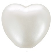 10x11mm Heart beads imitation freshwater pearl - Pearly white x15