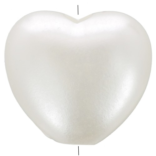 10x11mm Heart beads imitation freshwater pearl - Pearly white x15