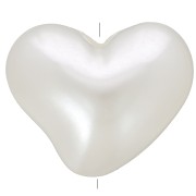 14x17mm Rounded heart beads imitation freshwater pearl - Pearly white x10