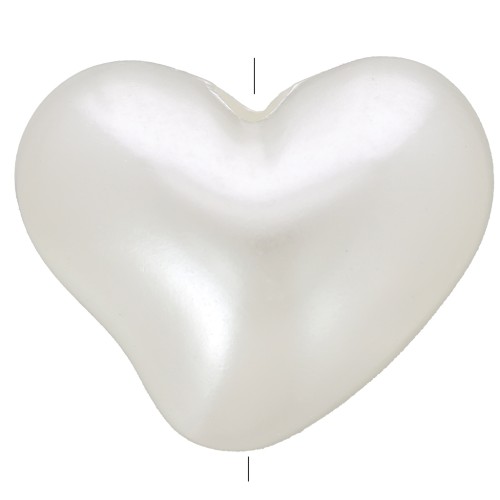 14x17mm Rounded heart beads imitation freshwater pearl - Pearly white x10