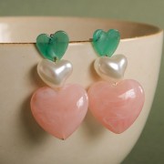 14x17mm Rounded heart beads imitation freshwater pearl - Pearly white x10
