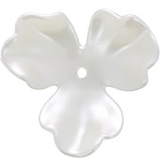 36mm plastic Flower pendants - Pearlescent white x10|raw }}