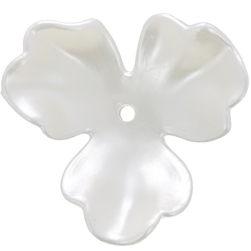 36mm plastic Flower pendants - Pearlescent white x10