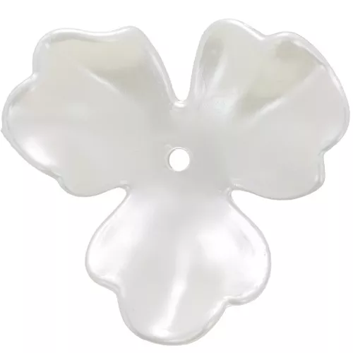 36mm plastic Flower pendants - Pearlescent white x10