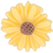 13mm Resin flower cabochon - Yellow - Brown x1