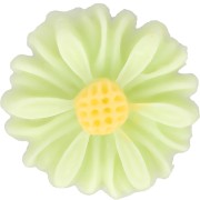 13mm Resin flower cabochon - Light green - Yellow x1|raw }}