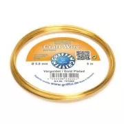 Copper wire Craft Wire hard 0.80 mm golden plated x6 m