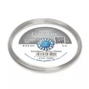 Copper wire Craft Wire hard 0.80 mm silver plated x6 m