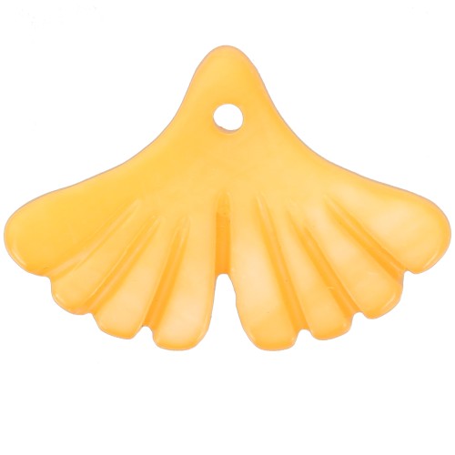 12x17mm ginkgo leaf Sequin in dyed mother-of-pearl - Sunshine Yellow x1