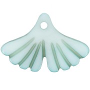 12x17mm ginkgo leaf Sequin in dyed mother-of-pearl - Light blue x1