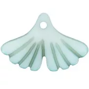12x17mm ginkgo leaf Sequin in dyed mother-of-pearl - Light blue x1
